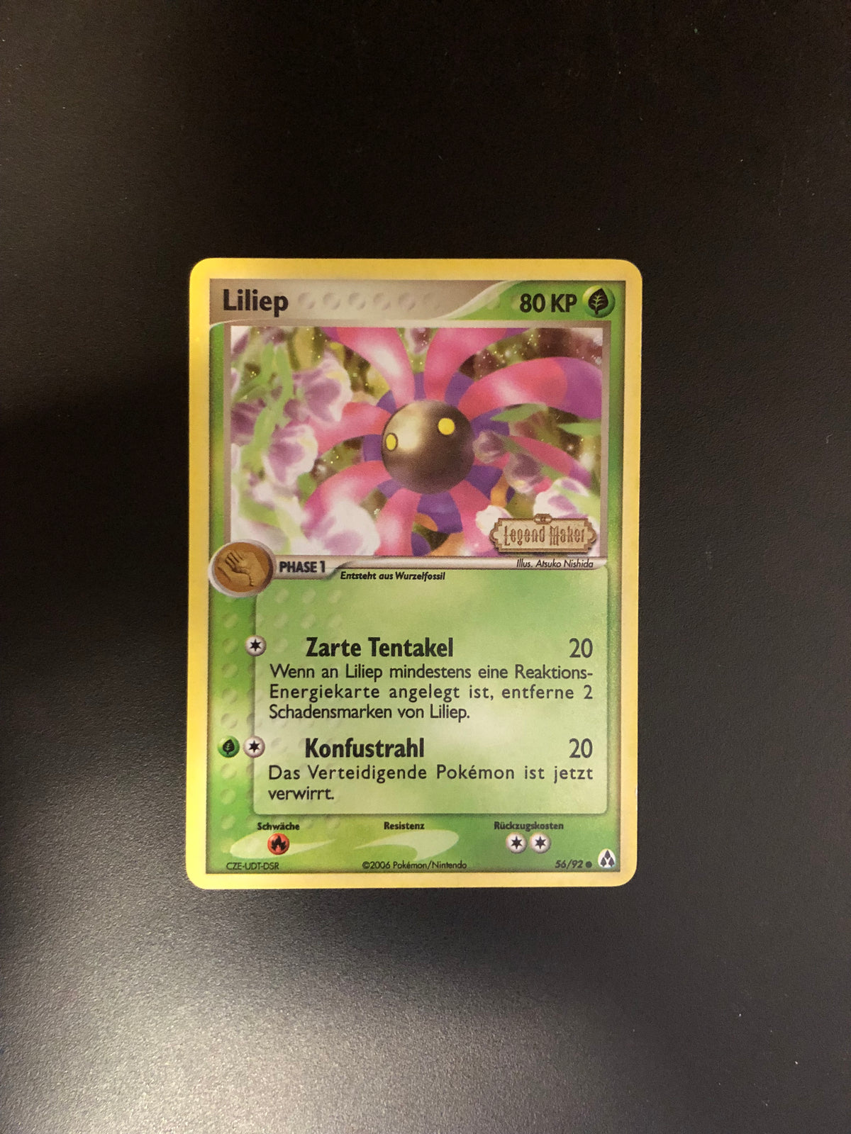 Pokemon Karte Revers Stamp Liliep 56/92  Deutsch