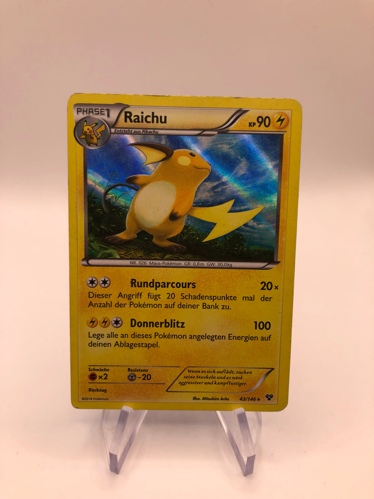Pokemon Karte Holo Raichu 43/146 Deutsch