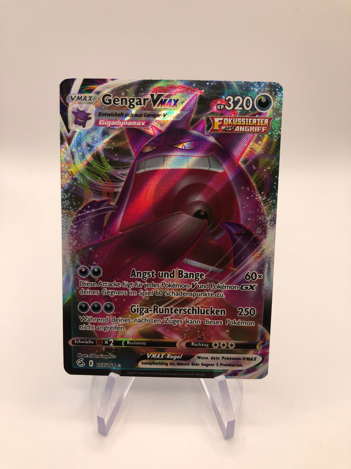 Pokemon Karte Vmax Gengar 157/264 Deutsch