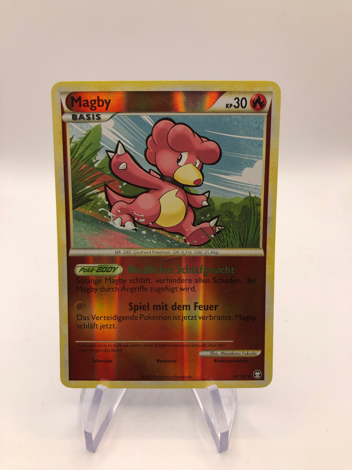 Pokemon Karte Revers Magby 41/102 Deutsch
