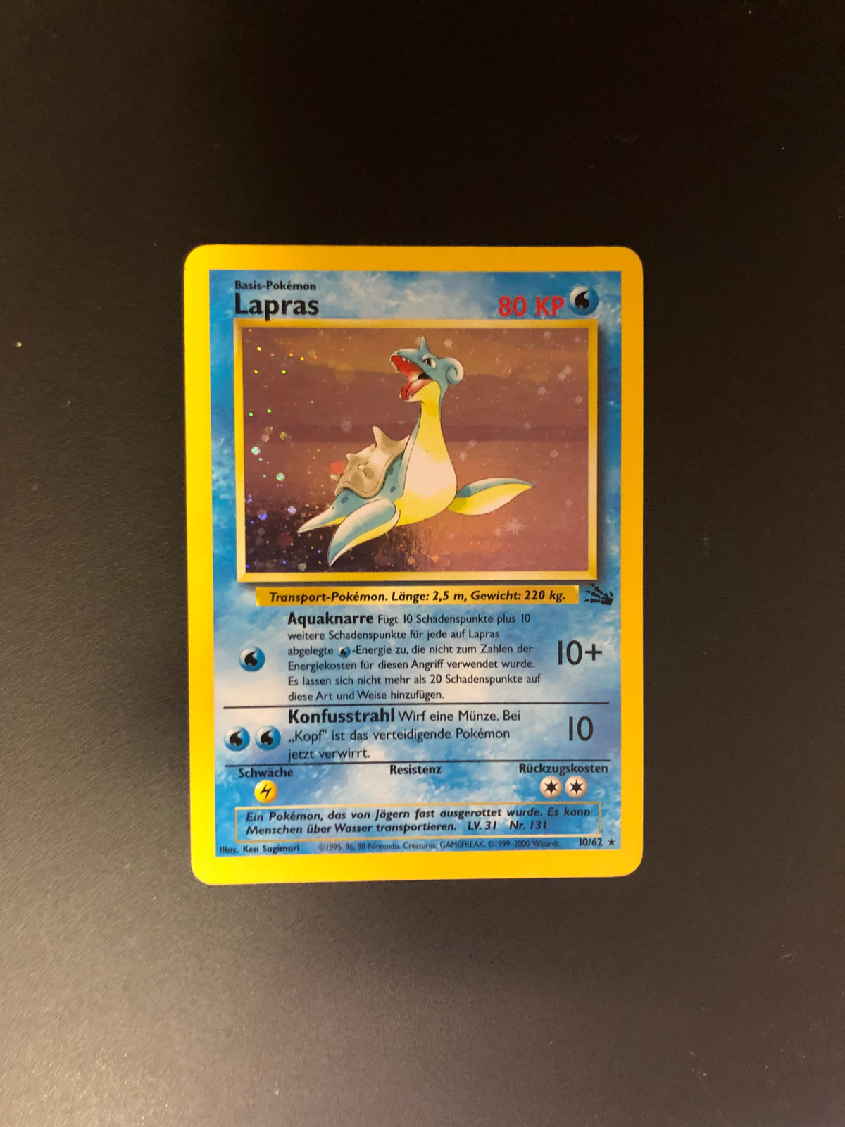 Pokemon Karten Holo Lapras 10/62 Deutsch