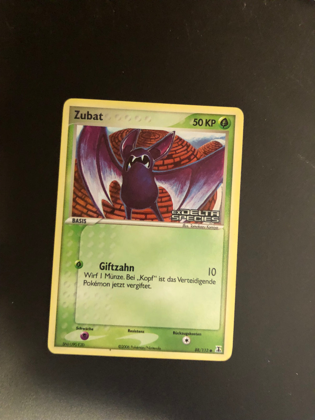 Pokemon Karte Revers Stamp Zubat 88/113 Deutsch