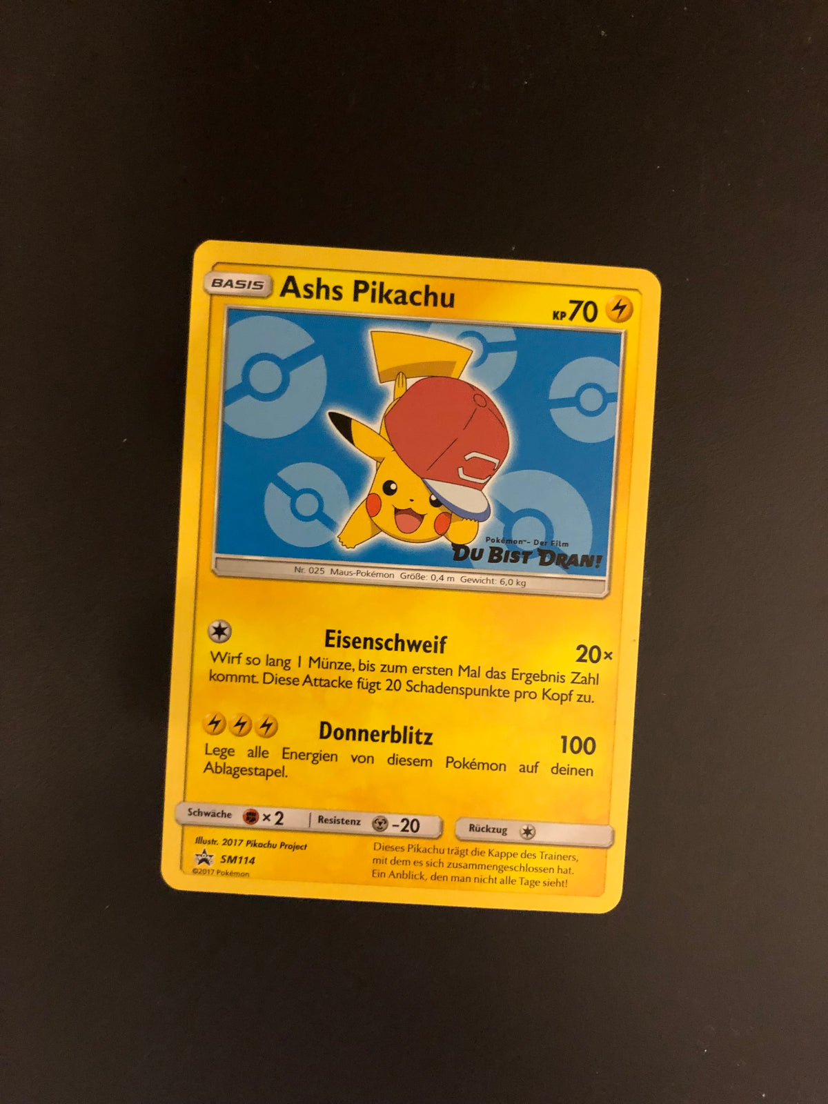 Pokemon Karte Promo Ashs Pikachu SM114 Deutsch