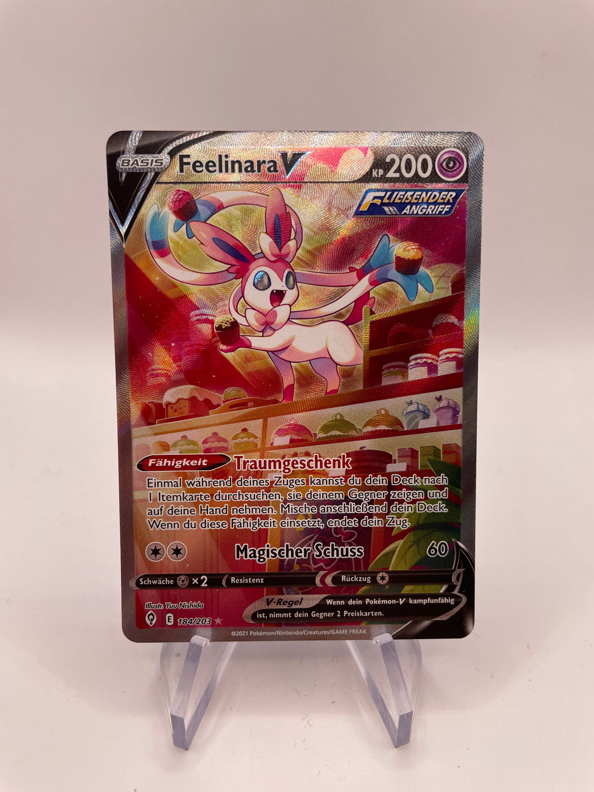 Pokemon Karte Alt-Art V Feelinara 184/203 Deutsch