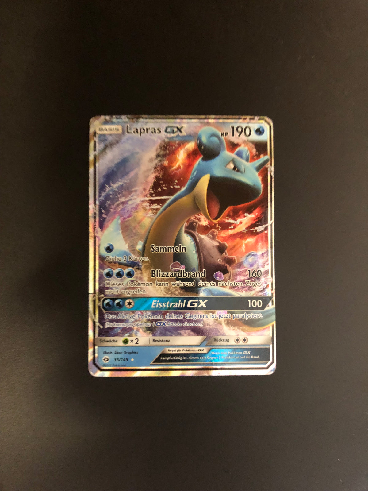 Pokemon Karte GX Lapras 35/149 Deutsch