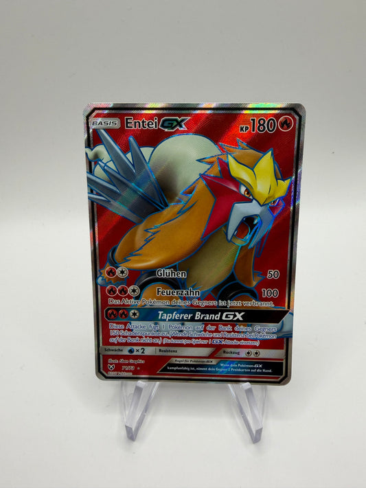 Pokemon Karte GX Fullart Entei 71/73 Deutsch