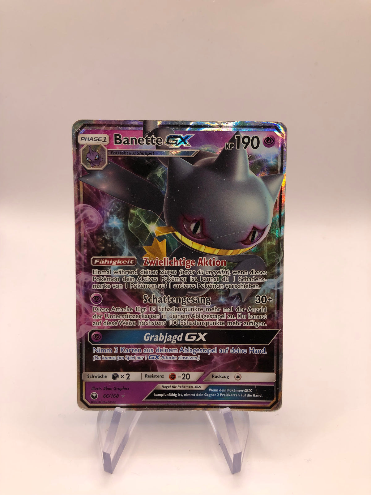 Pokemon Karte GX Banette 66/168 Deutsch