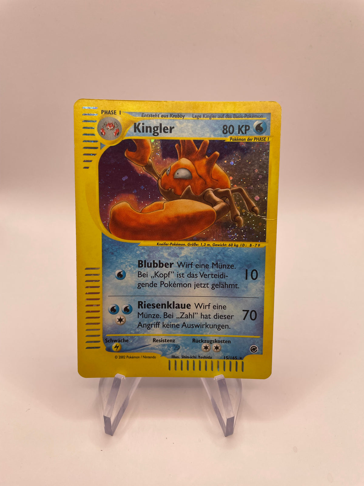 Pokemon Karte E-Serie Holo Kingler 15/165 Deutsch