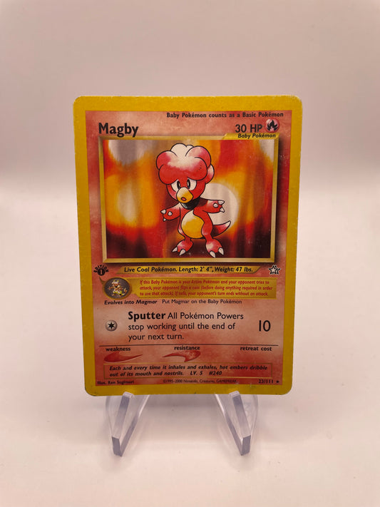 Pokémon Karte Magby 1st Edition 23/111 Englisch