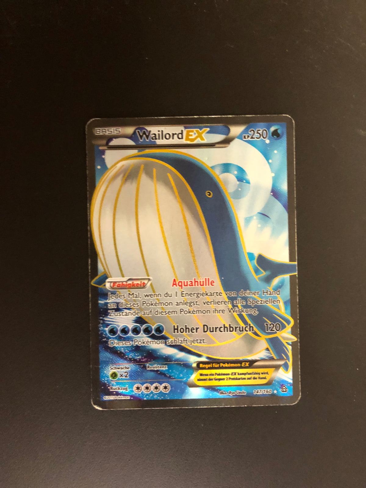 Pokemon Karte EX Wailord 147/160 Deutsch