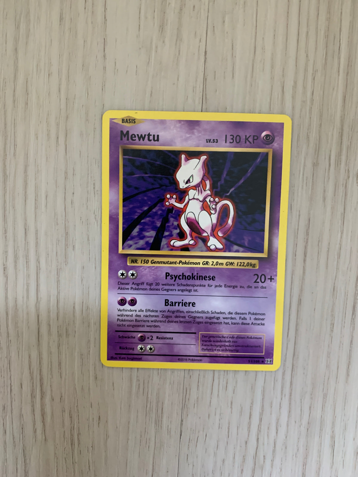 Pokemon Karte Mewtu 51/108 Englisch