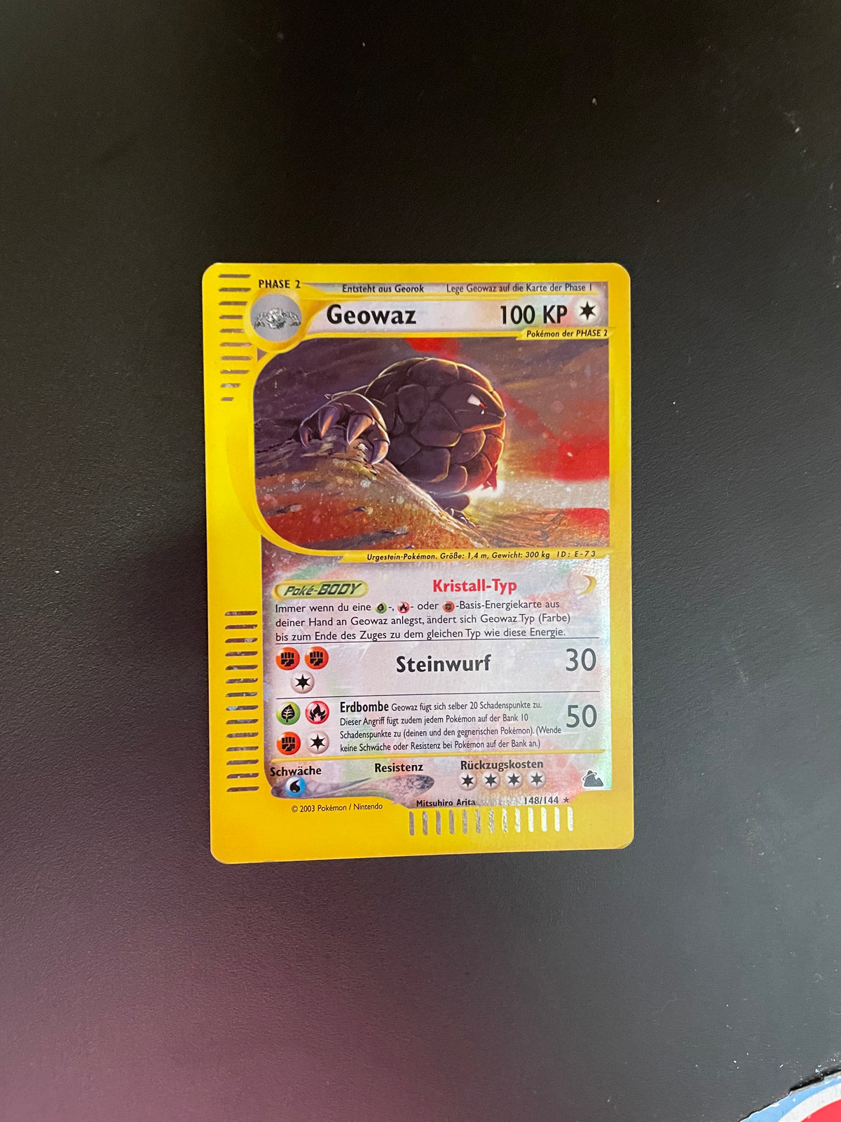 Pokemon Karte Holo E-Series Geowaz 148/144 Deutsch