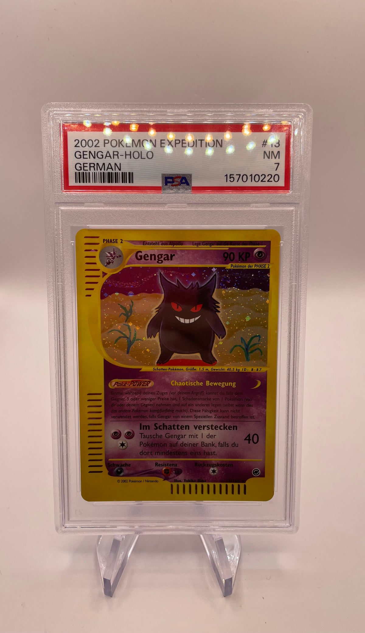 Pokemon Karte E-Series PSA 7 Holo Gengar 13/165 Deutsch