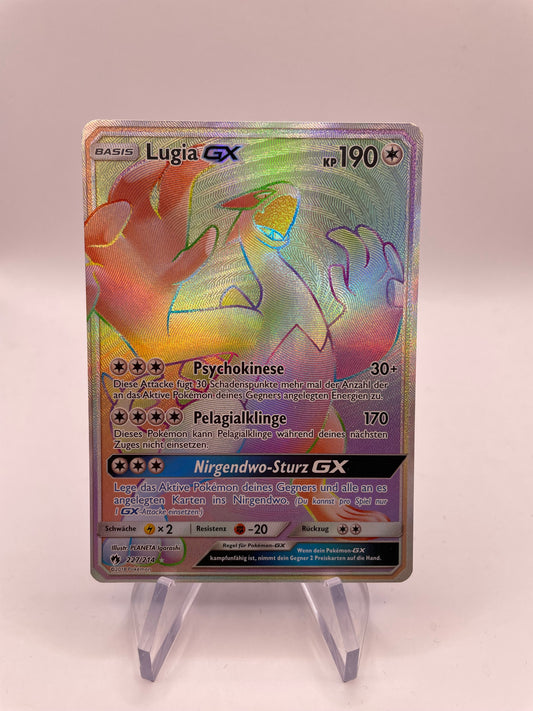Pokemon Karte Rainbow GX Lugia 227/214 Deutsch
