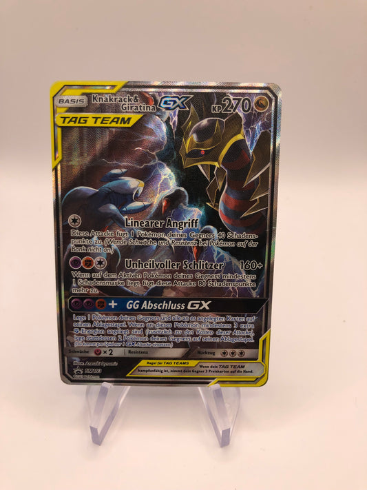 Pokemon Karte Alt-Art Tag Team Knakrack und Giratina SM193 Deutsch