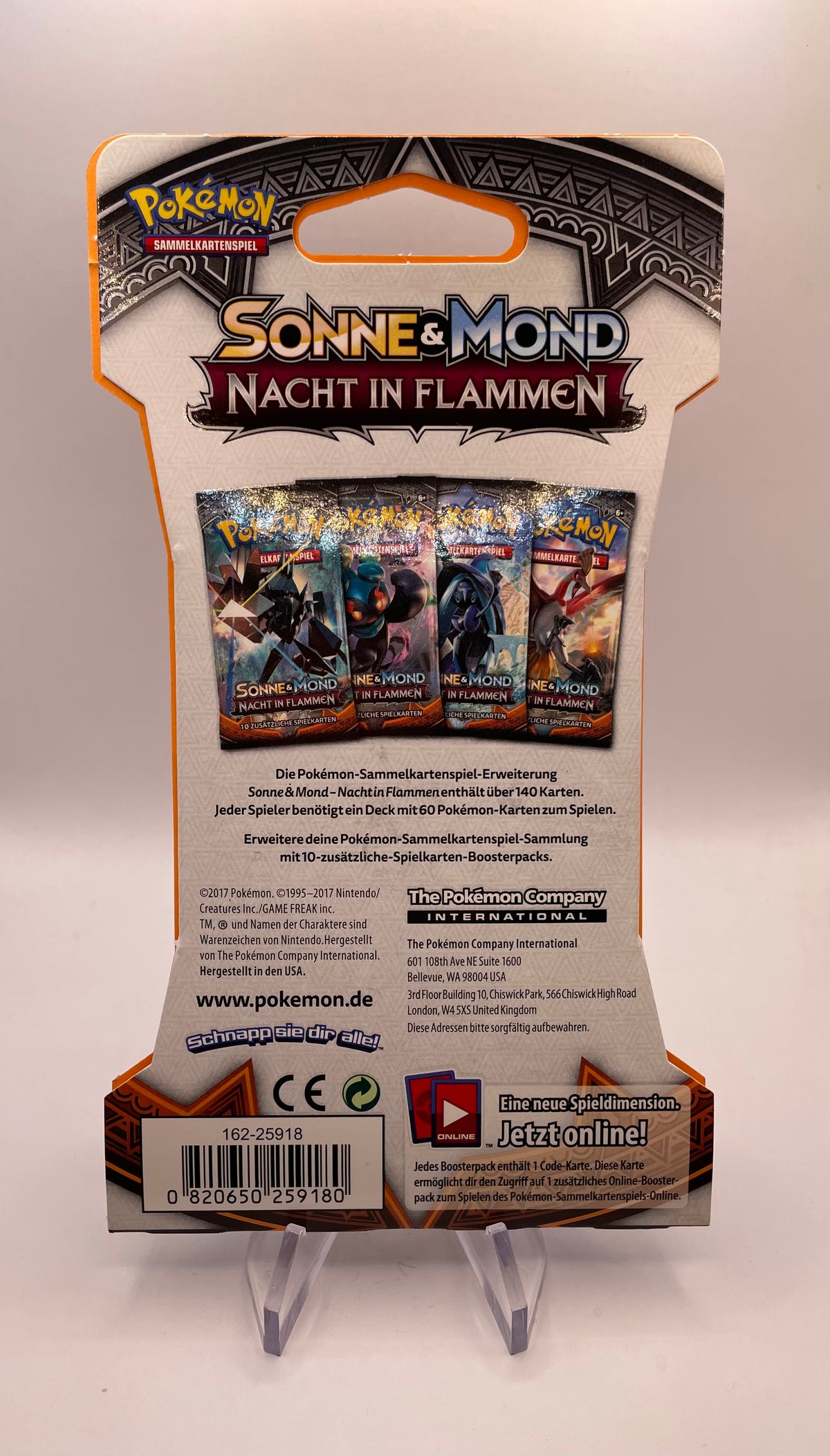 Pokemon Karten OVP Sleeved Booster Nacht im Flammen Deutsch