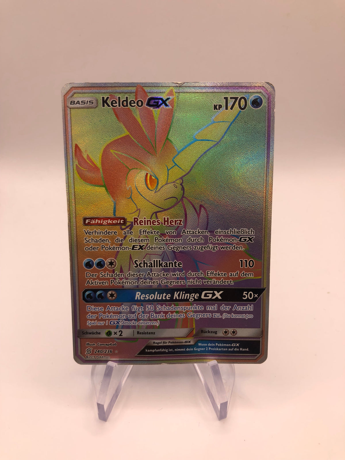 Pokemon Karte Promo GX Rainbow Keldeo 240/236 Deutsch