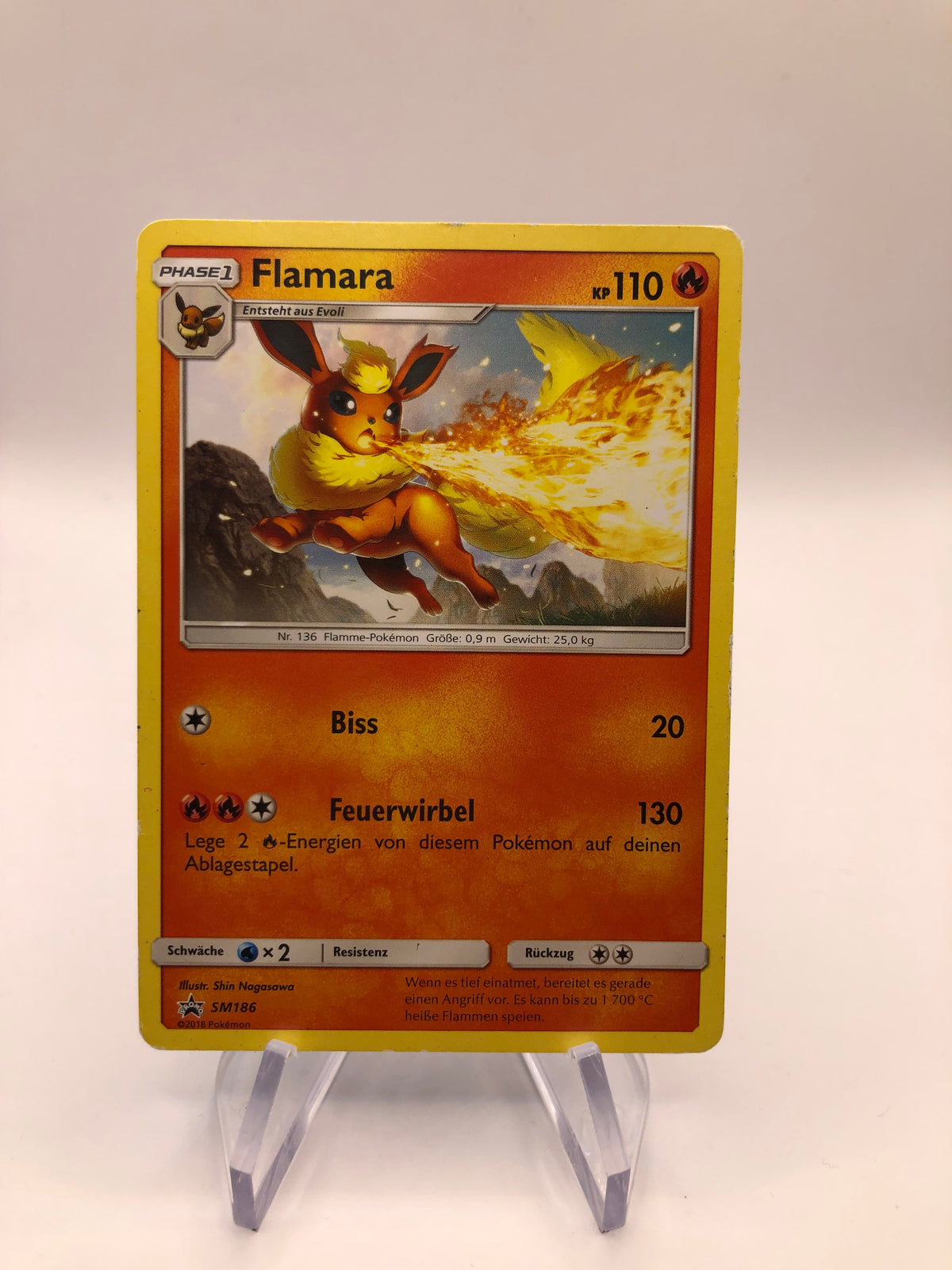Pokemon Karte Flamara SM186 Deutsch
