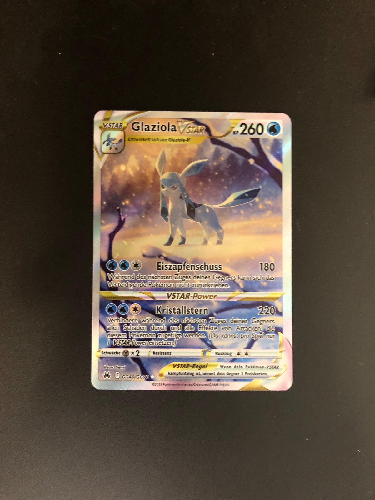 Pokemon Karte Vstar Glaziola GG40/GG70 Deutsch