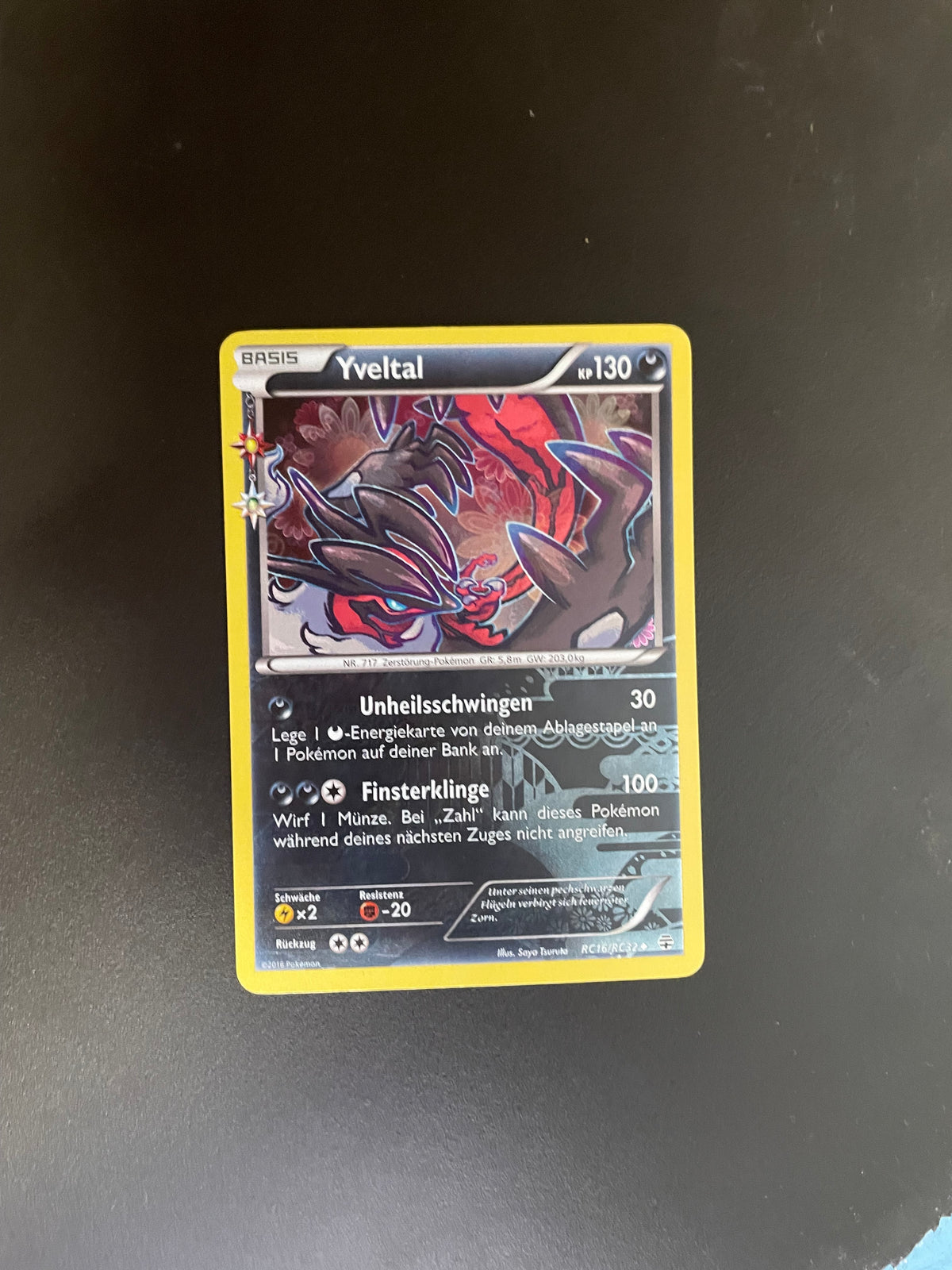 Pokemon Karte Holo Yveltal RC16/RC32 Deutsch
