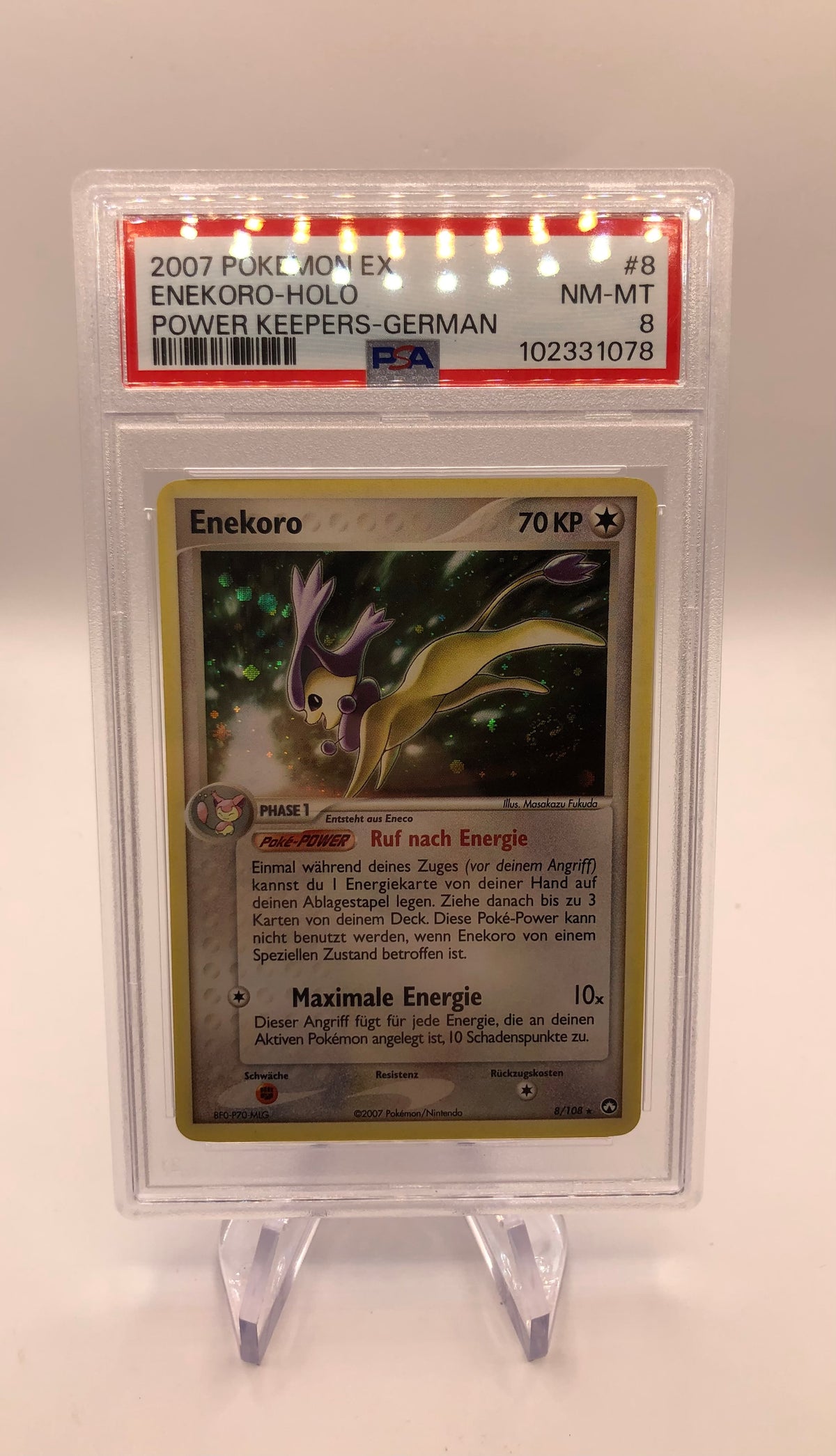 Pokemon Karte Psa 8 Enekoro  8/108 Deutsch