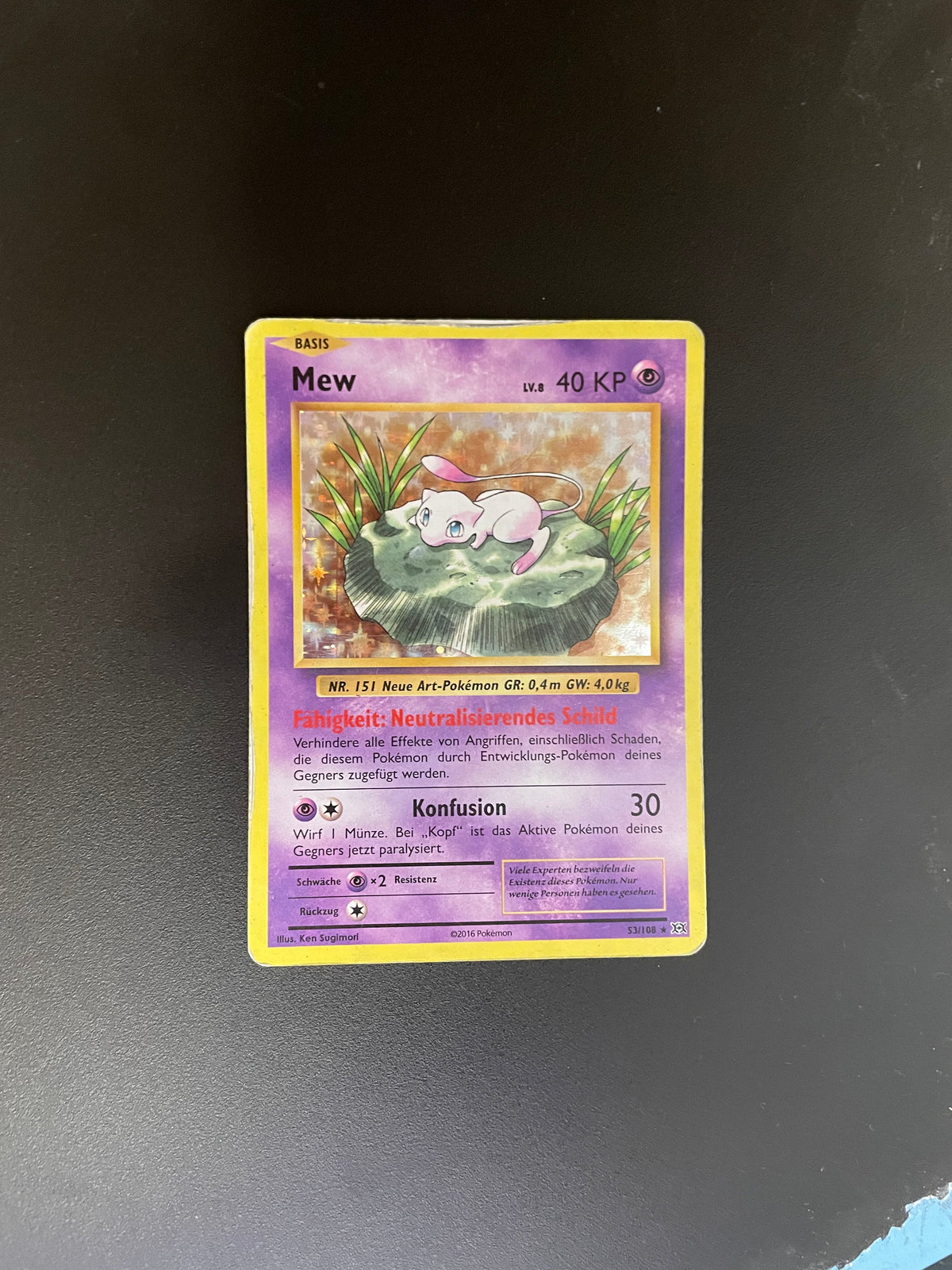 Pokemon Karte Holo Mew 53/108 Deutsch