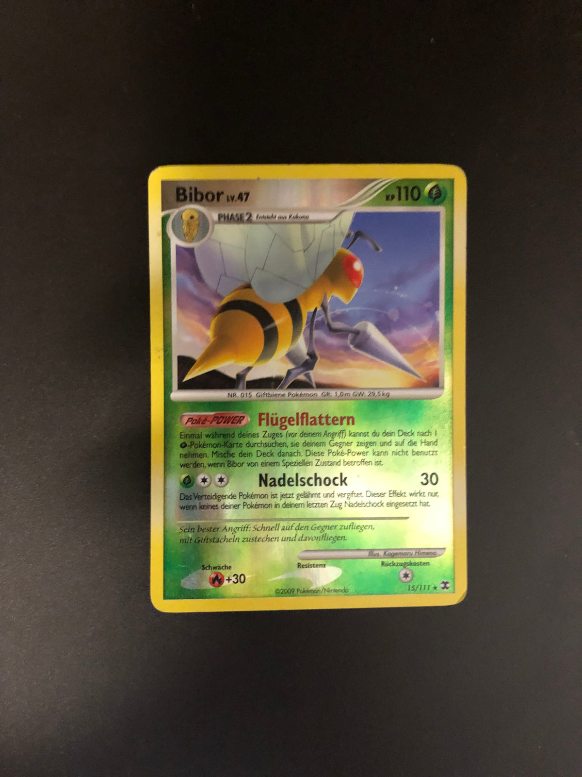 Pokemon Karte Revers Bibor 15/111 Deutsch