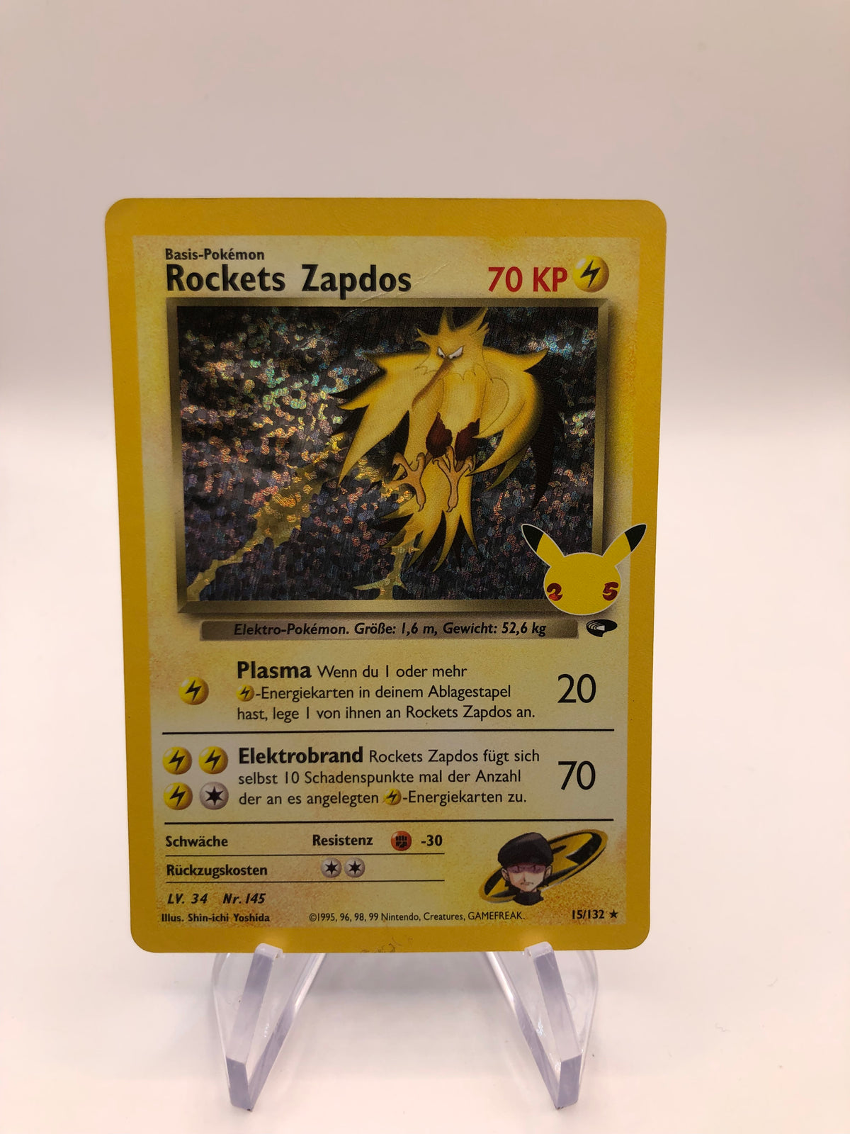 Pokemon Karte Holo Celebration Rockets Zapdos 15/132 Deutsch