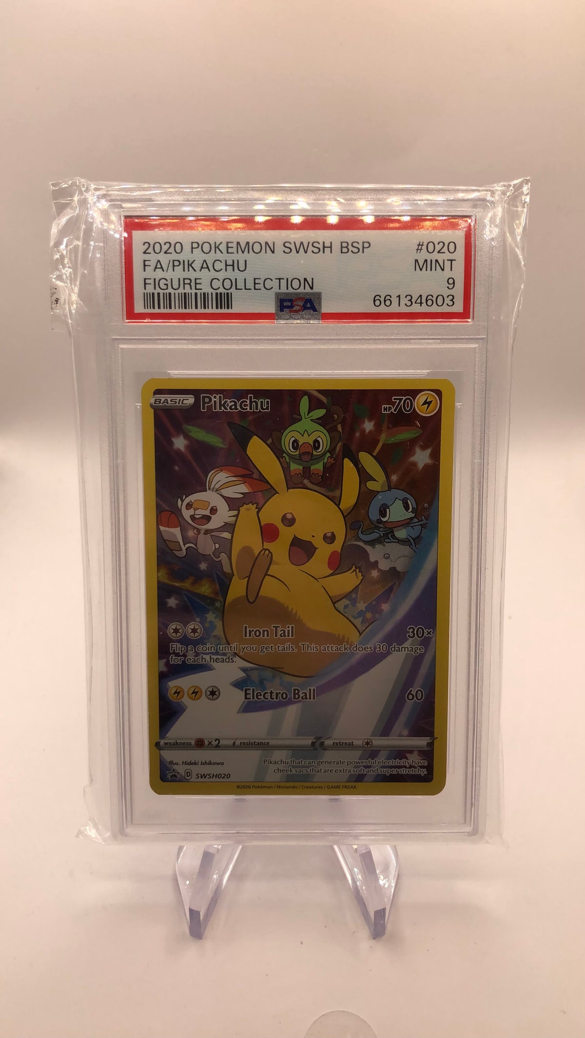Pokemon Karte PSA 9 Art Rare Promo Pikachu SWSH020 Englisch