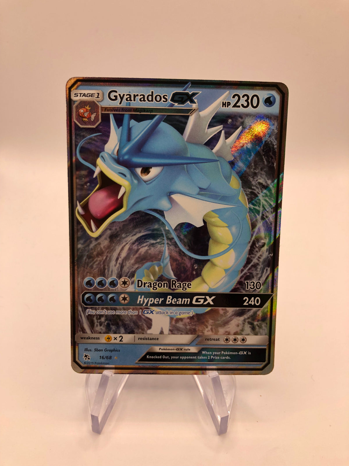 Pokemon Karte GX Garados 16/68 Englisch