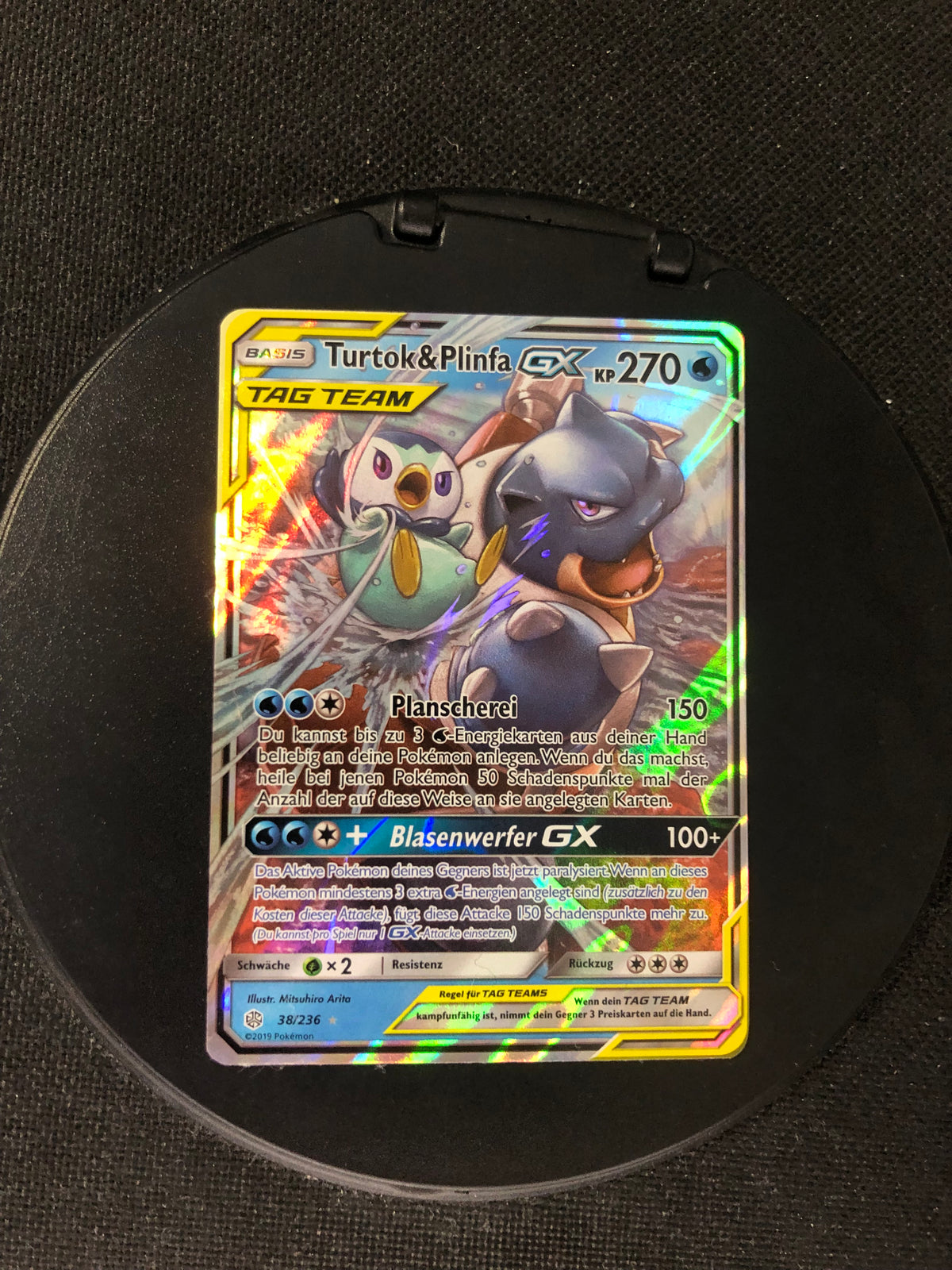 Pokemon Karte Tag Team Turtok und Plinfa 38/236 Deutsch