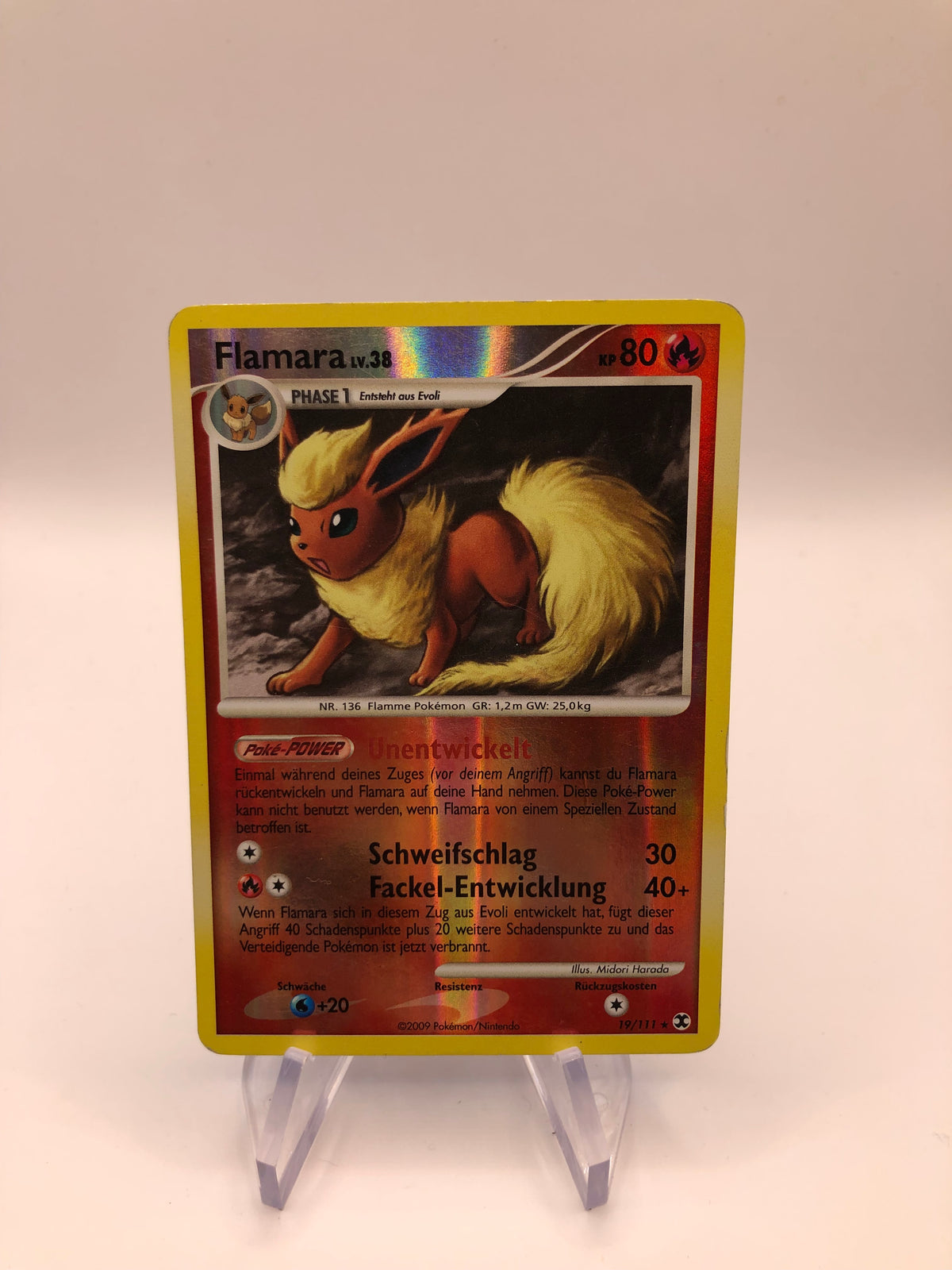 Pokemon Karte Revers Flamara 19/111 Deutsch
