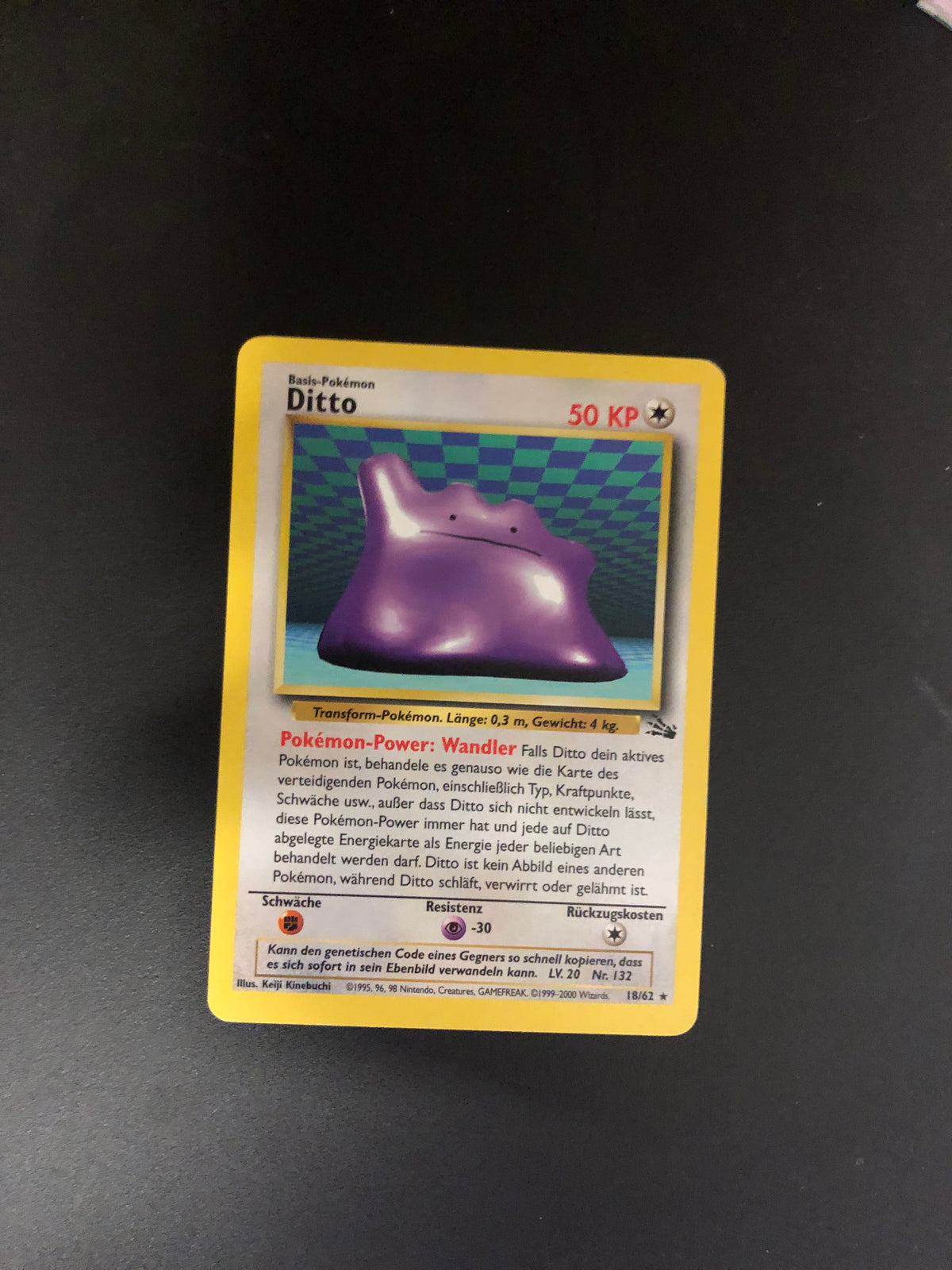 Pokemon Karte Fossil Ditto 18/62 Deutsch