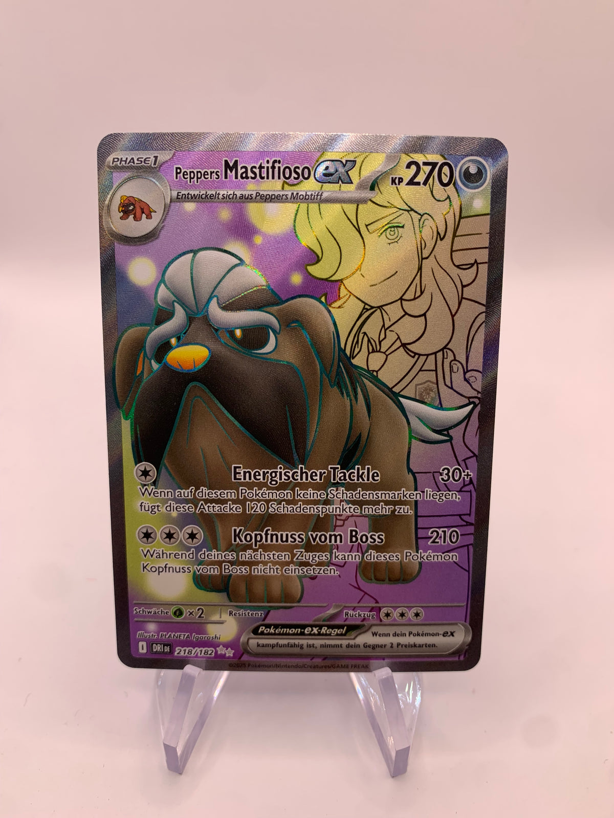 Pokemon Karte Ex Fullart Peppers Mastifioso 218/182 Deutsch