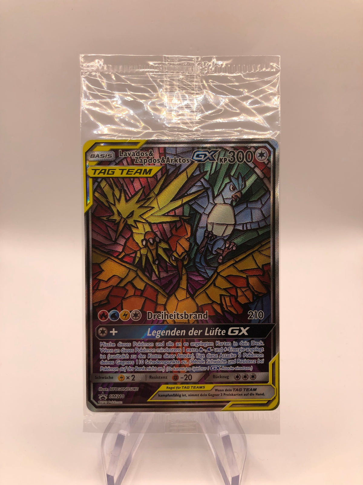 Pokemon Karte OVP GX Promo Fullart Tag Team Lavados&Zapdos&Arktos SM210 Deutsch