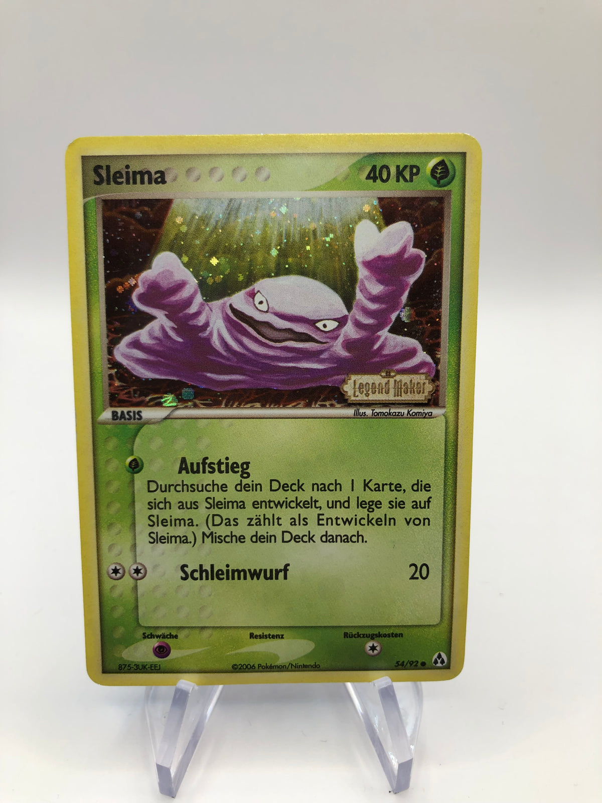 Pokemon Karte Revers Stamp Sleima 54/92 Deutsch