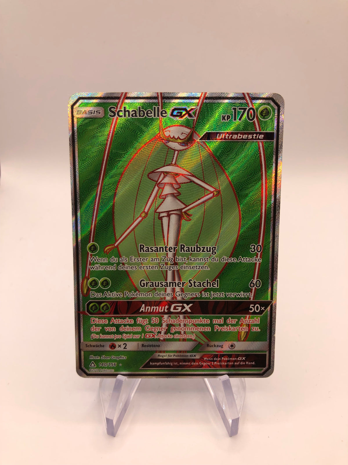 Pokemon Karte GX Fullart Schabelle 140/156 Deutsch