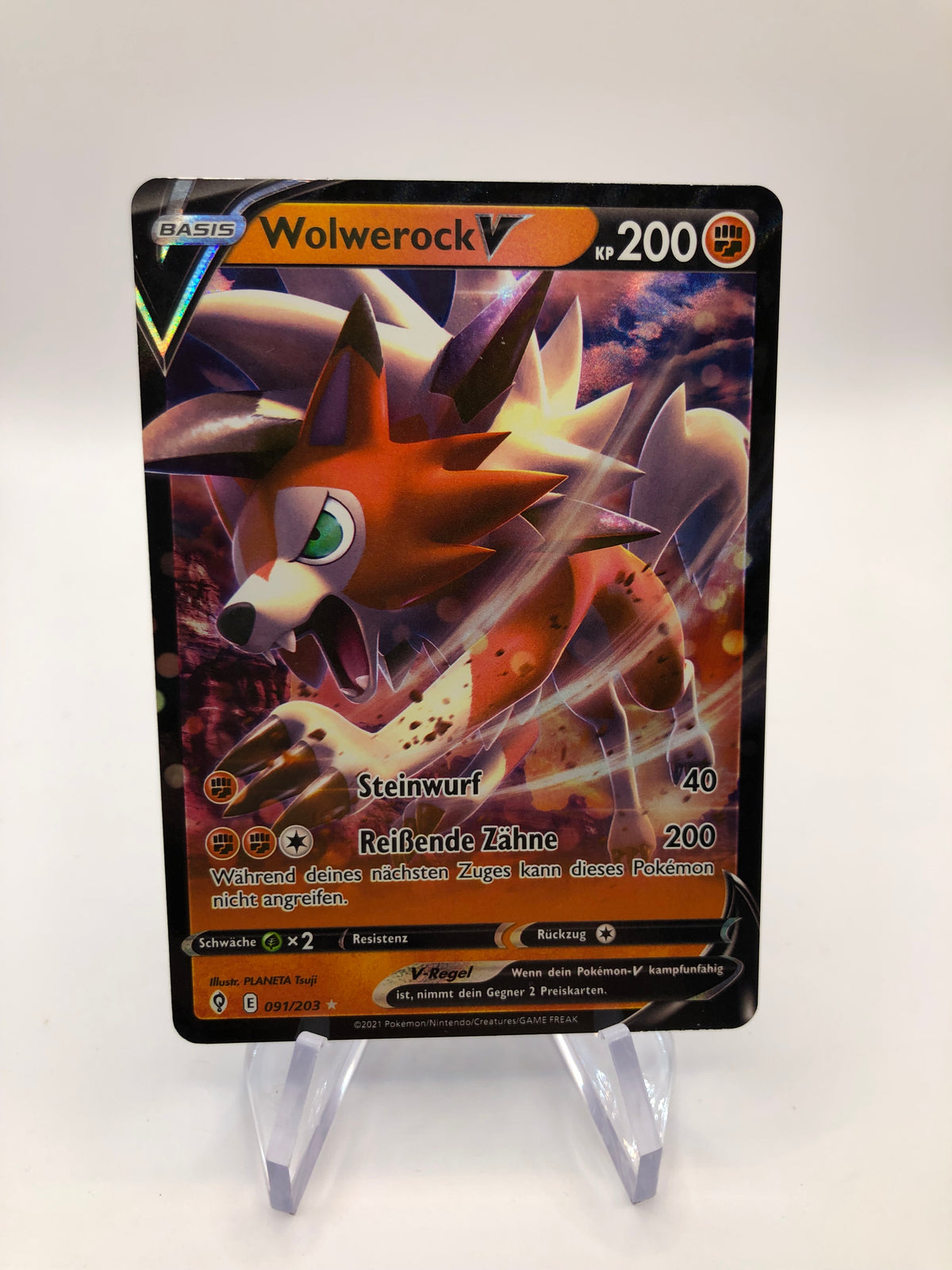 Pokemon Karte V Wolwerock 91/203 Deutsch