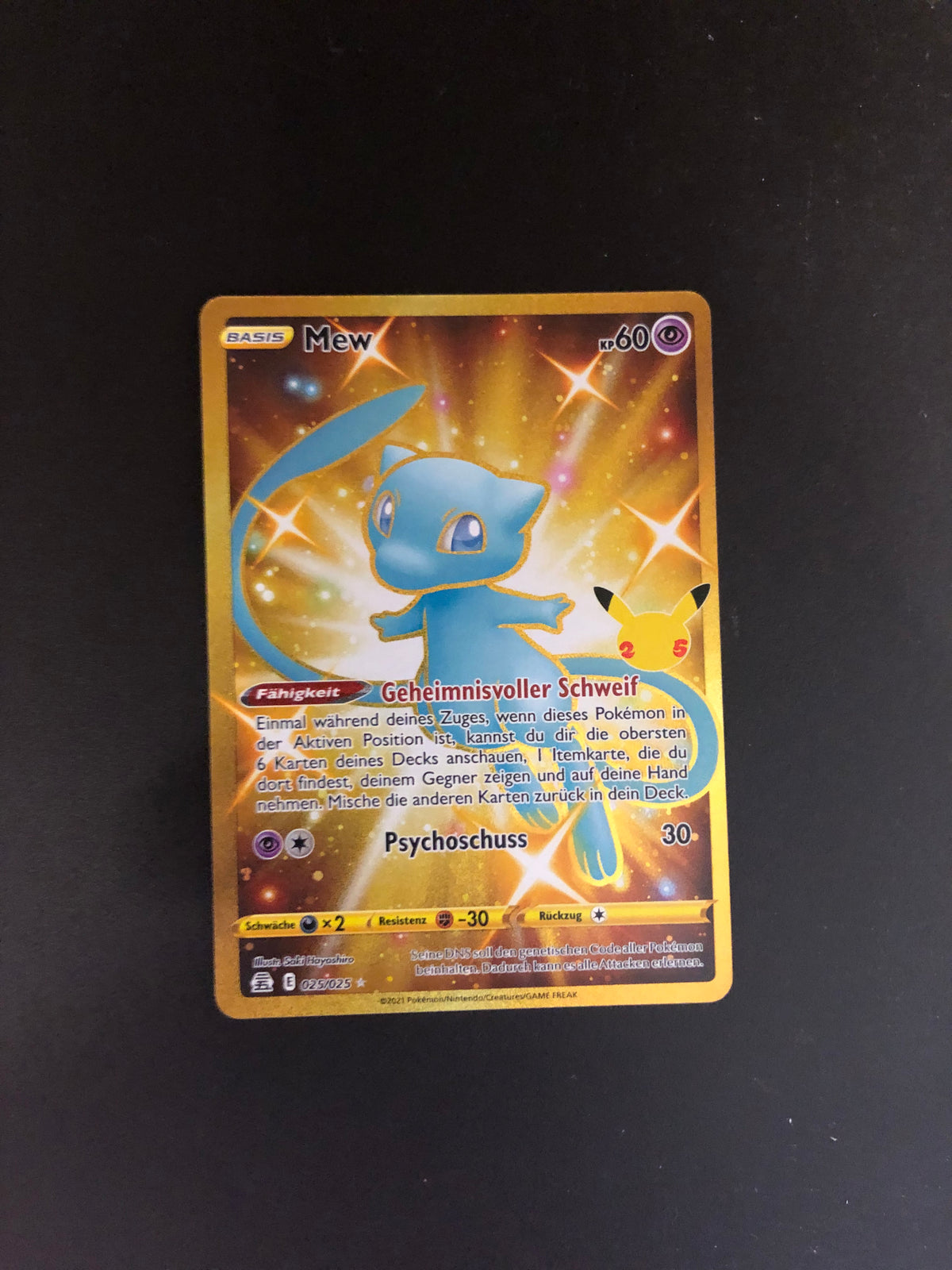 Pokemon Karte Celebration Gold Art Rare Mew 25/25 Deutsch