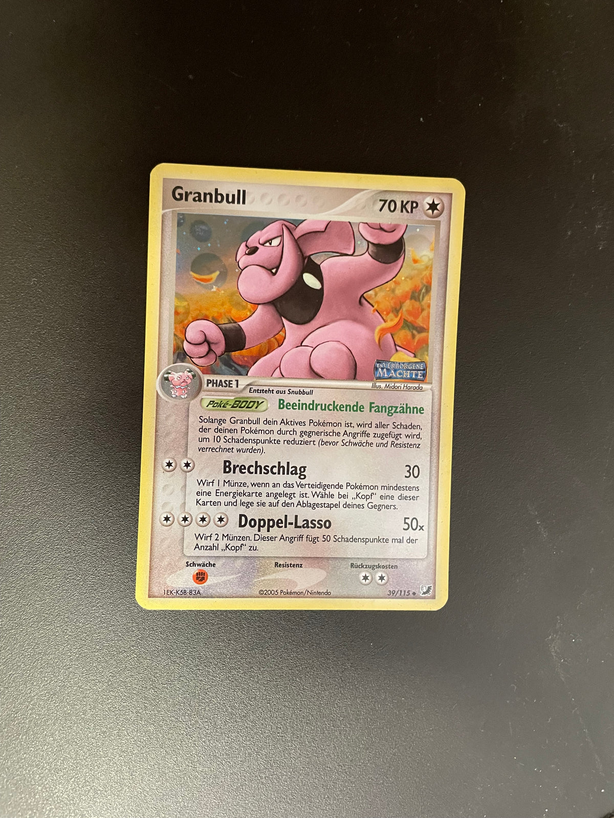 Pokemon Karte Holo Granbull 39/115 Deutsch