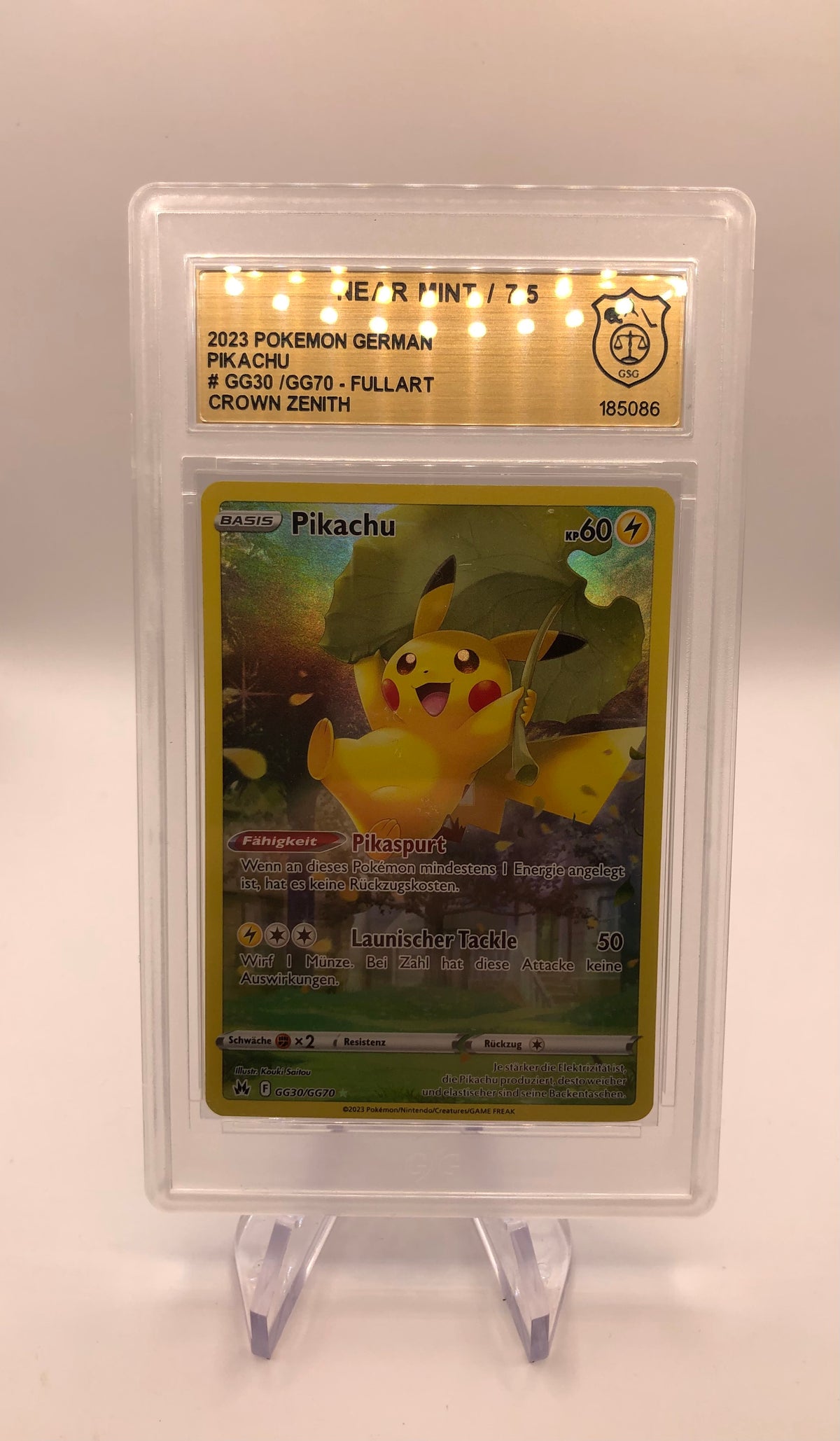 Pokemon Karte GSG 7,5 Art-Rare Pikachu GG30/GG70 Deutsch