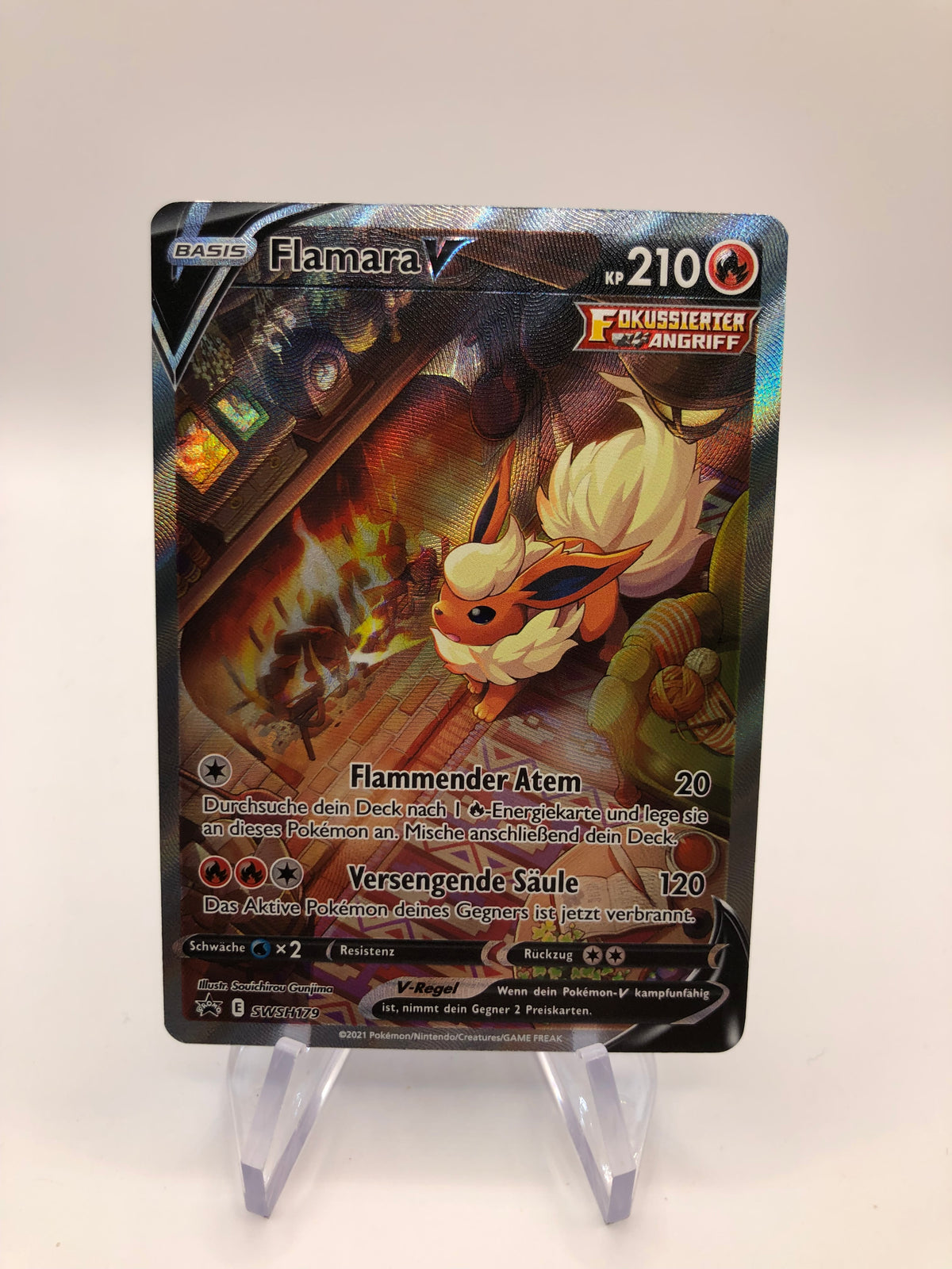 Pokemon Karte Alt Art Promo V Flamara SWSH179 Deutsch