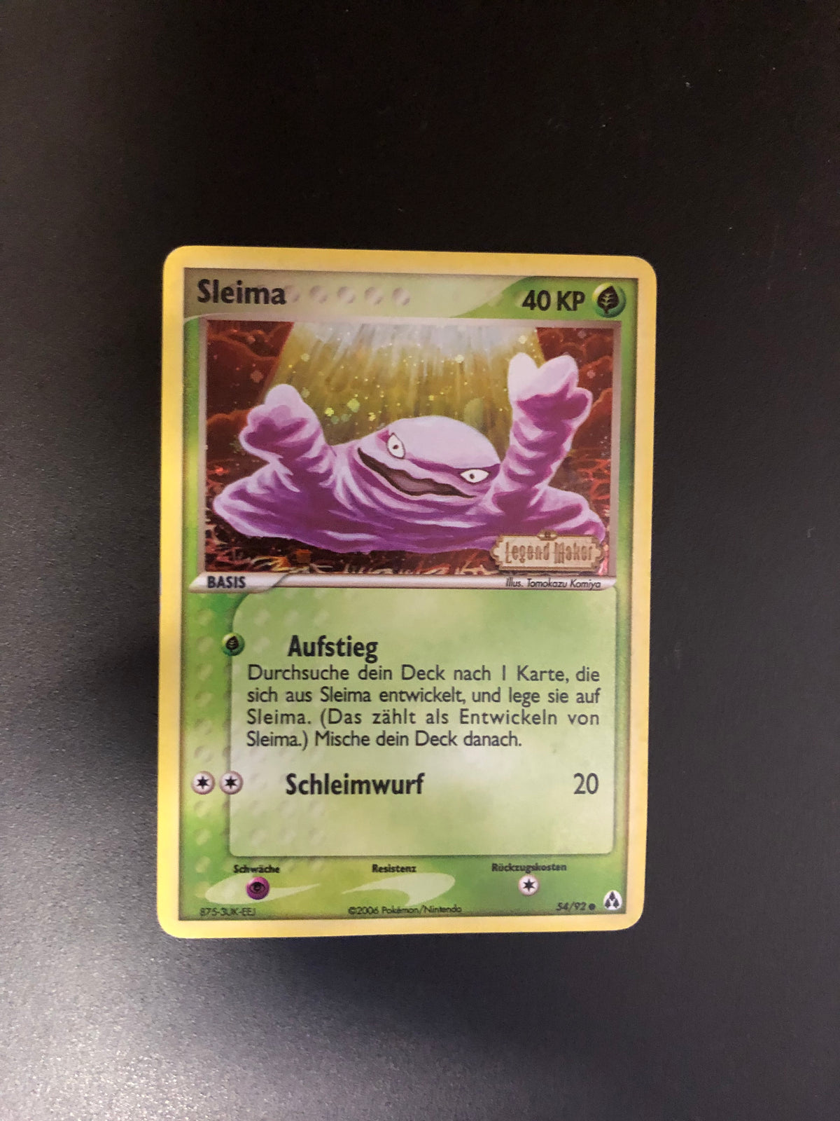 Pokemon Karte Revers Stamp Sleima 54/92 Deutsch