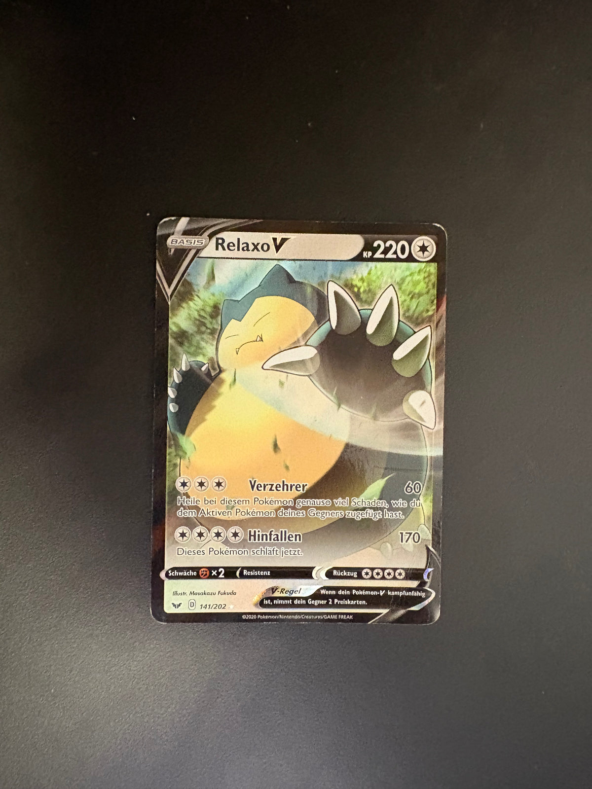 Pokemon Karte V Relaxo 141/202 Deutsch