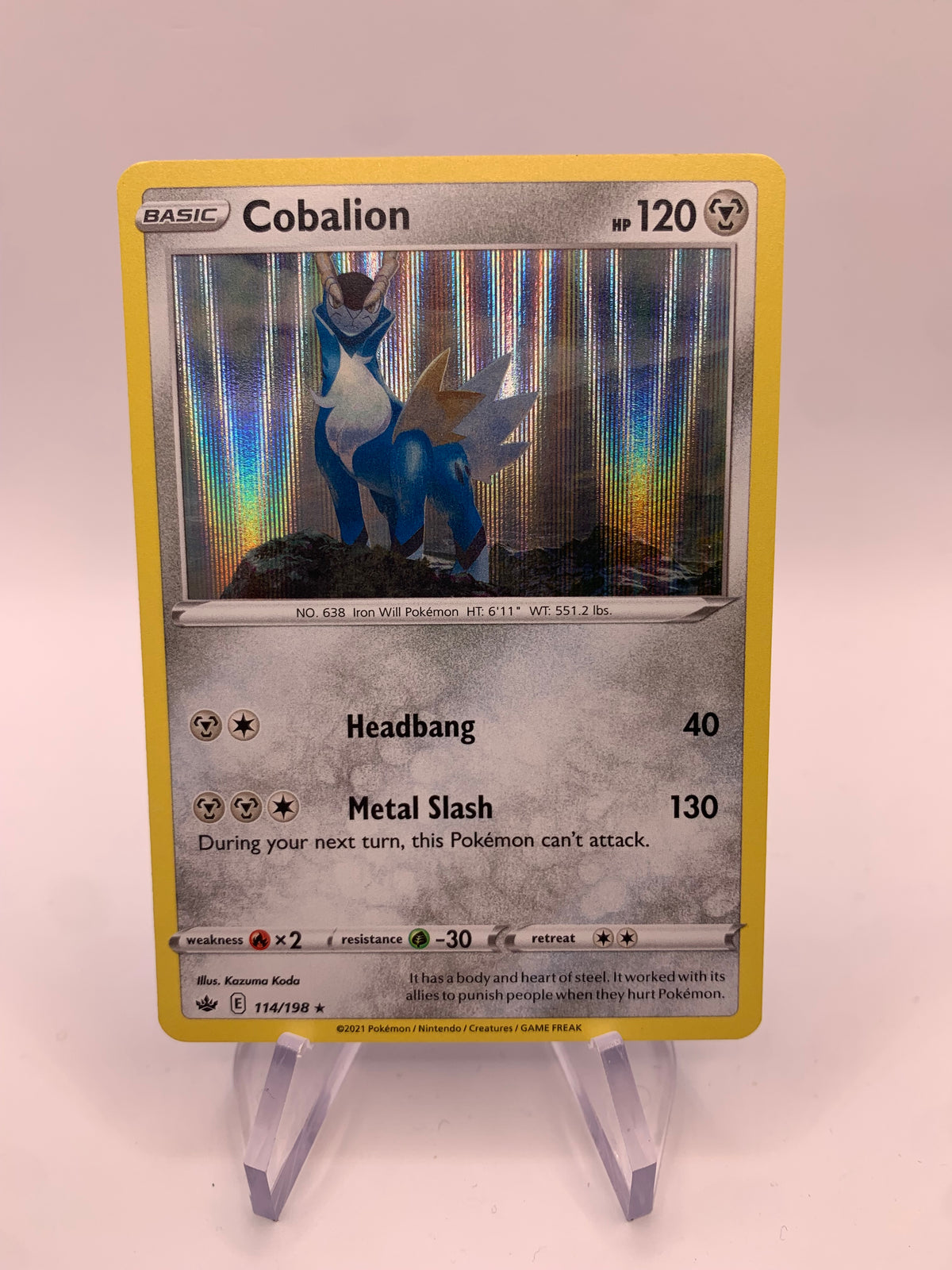 Pokémon Karte Holo Cobalion 114/198 englisch