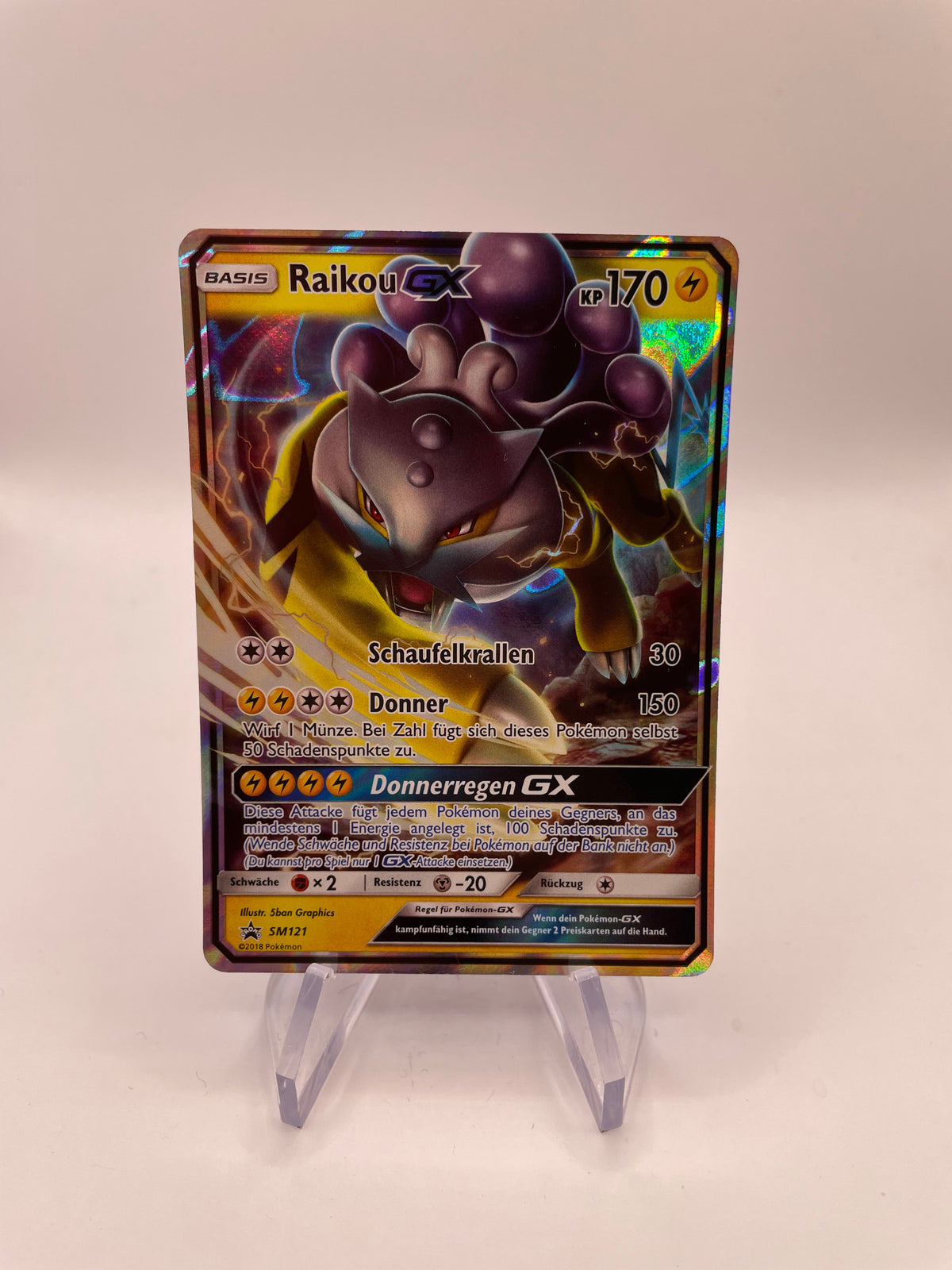 Pokemon Karte GX Raikou SM121 Deutsch
