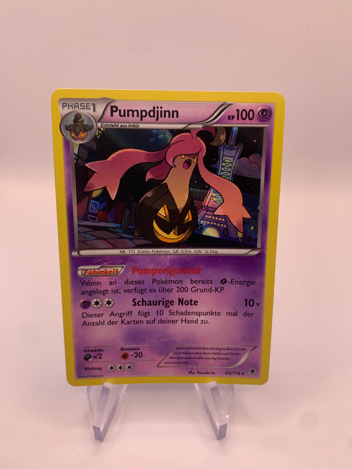 Pokemon Karte Holo Pumpdijnn 45/119 Deutsch