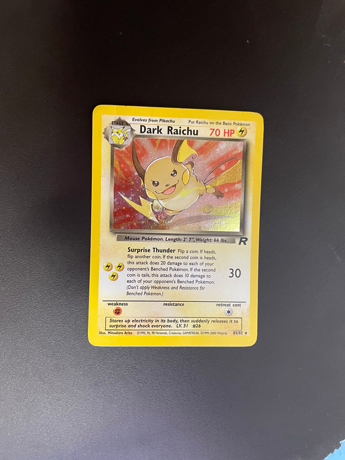 Pokemon Karte Holo Dunkles Raichu 83/82 Englisch