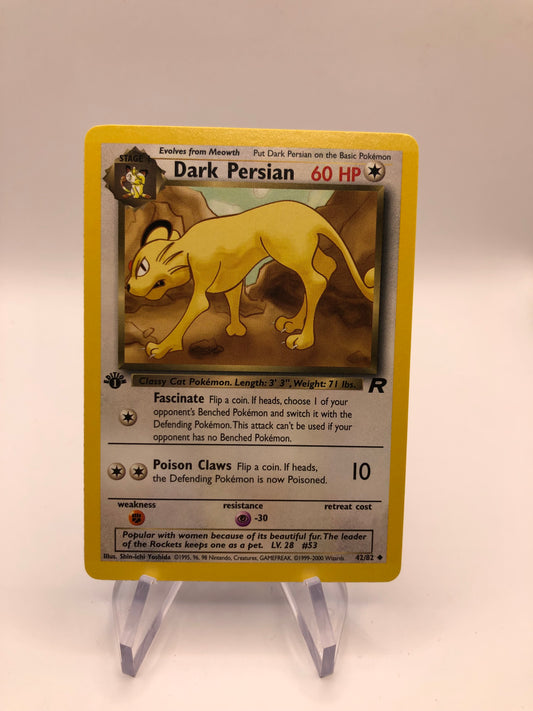 Pokemon Karte 1.Edition Dark Persian 42/82 Englisch
