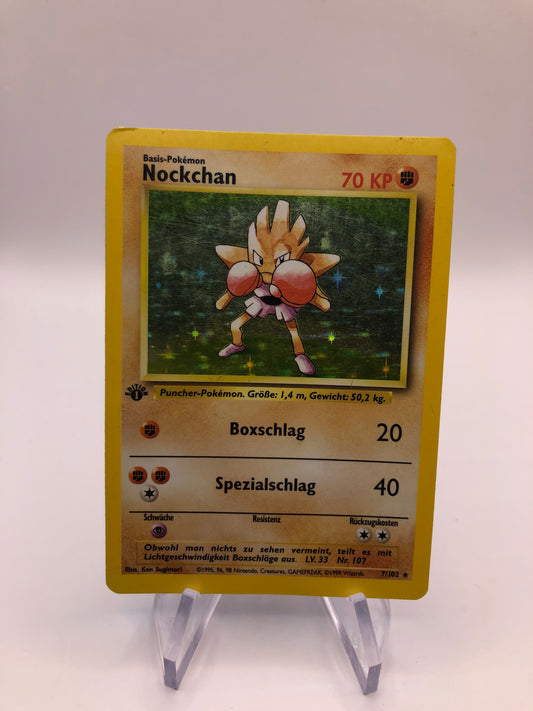 Pokemon Karte Holo 1.Edition Nockchan 7/102 Deutsch